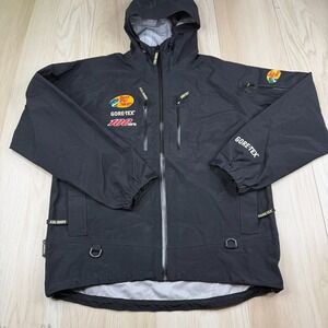 Bass Pro Shops 100 MPH Gore-Tex Mens Black Full Zip Outdoor Rain Jacket Size L